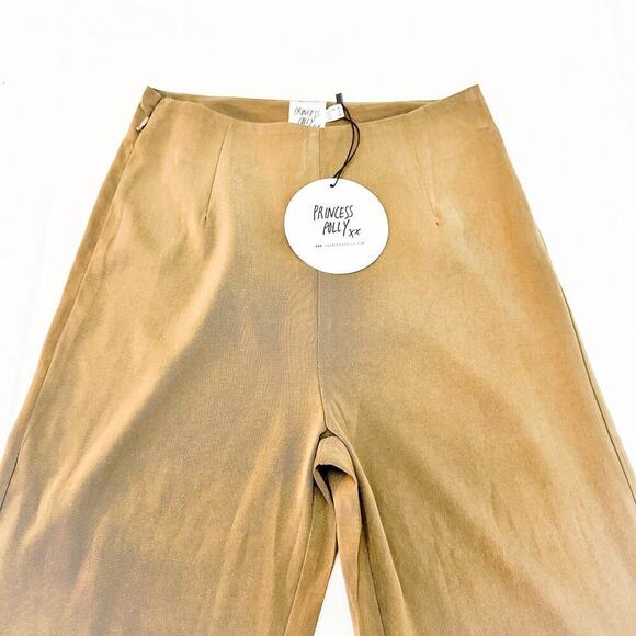 Princess Polly Euro Pants Brown Flare Hem Dress Pants Size 2 NWT - Picture 6 of 10